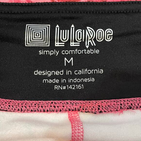 LuLaRoe Jade Capri Leggings Floral Athletic Stretch Women's sz M Pink NEW - Picture 7 of 13